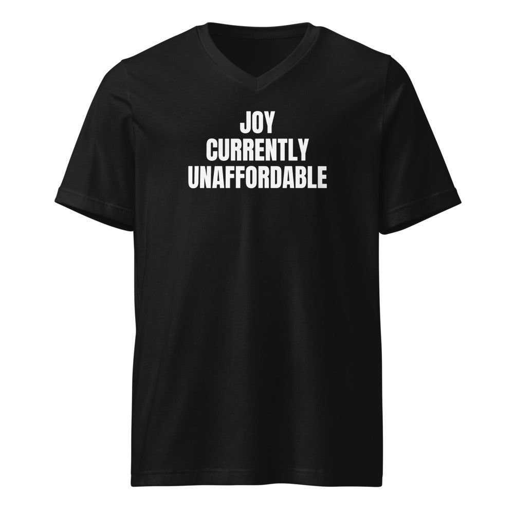 JOY CURRENTLY UNAFFORDABLE v-neck tee, black