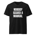 NOBODY ISSUED A MANUAL v-neck tee, black