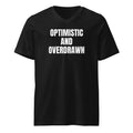 OPTIMISTIC AND OVERDRAWN v-neck tee, black