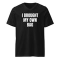 I BROUGHT MY OWN BAG v-neck tee, black