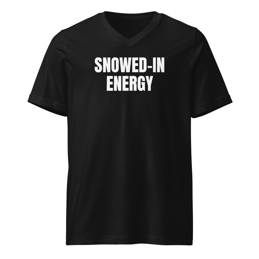 SNOWED-IN ENERGY v-neck tee, black