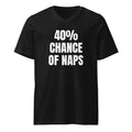 40% CHANCE OF NAPS v-neck tee, black
