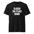 CLOSED THE PLACE DOWN v-neck tee, black