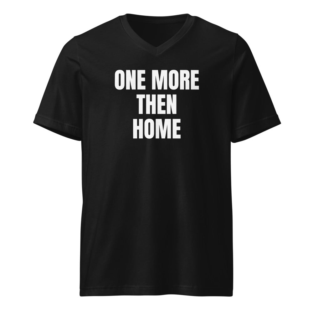 ONE MORE THEN HOME v-neck tee, black