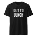 OUT TO LUNCH v-neck tee, black