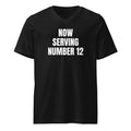 NOW SERVING NUMBER 12 v-neck tee, black