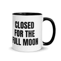 CLOSED FOR THE FULL MOON two-tone mug, black