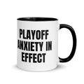 PLAYOFF ANXIETY IN EFFECT two-tone mug, black