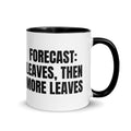 FORECAST: LEAVES, THEN MORE LEAVES two-tone mug, black