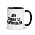 JOY CURRENTLY UNAFFORDABLE two-tone mug, black