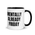 MENTALLY ALREADY FRIDAY two-tone mug, black