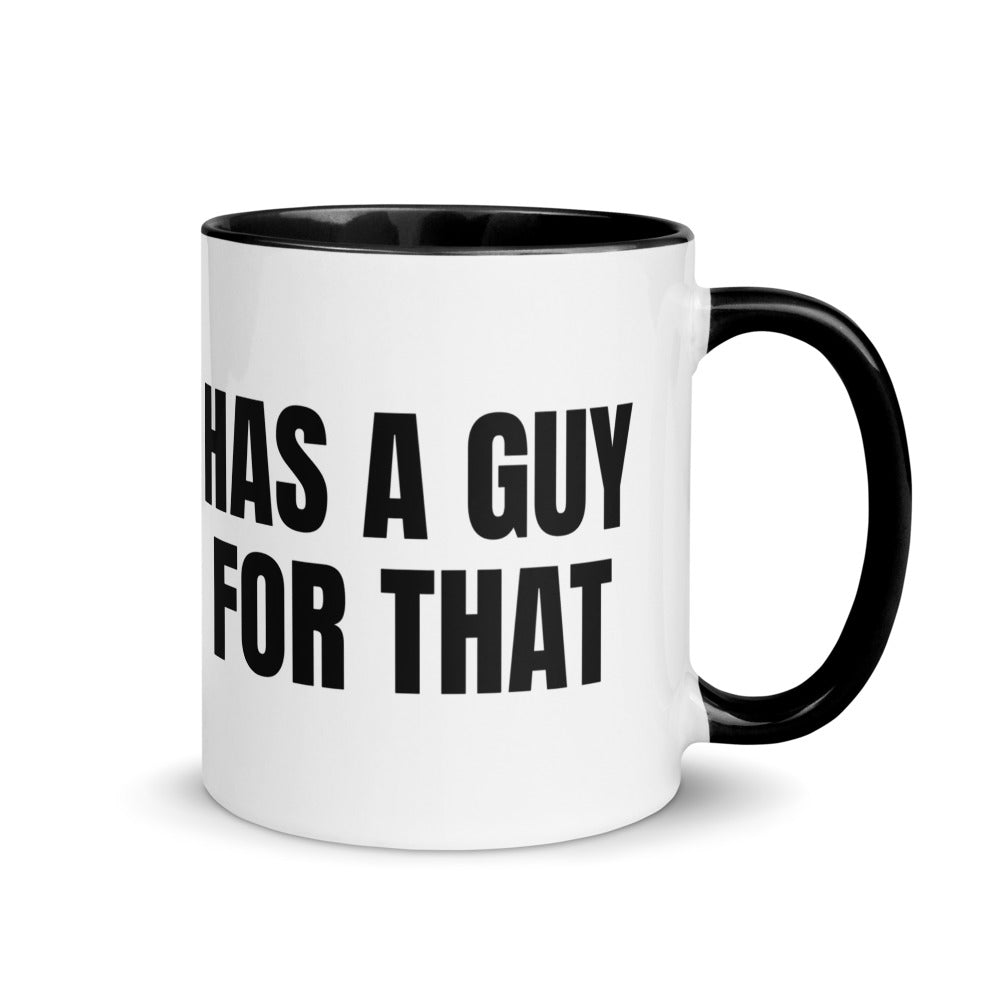 HAS A GUY FOR THAT two-tone mug, black