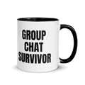 GROUP CHAT SURVIVOR two-tone mug, black