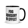 FOG ADVISORY IN EFFECT two-tone mug, black