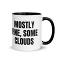 MOSTLY FINE, SOME CLOUDS two-tone mug, black