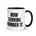 NOW SERVING NUMBER 12 two-tone mug, black