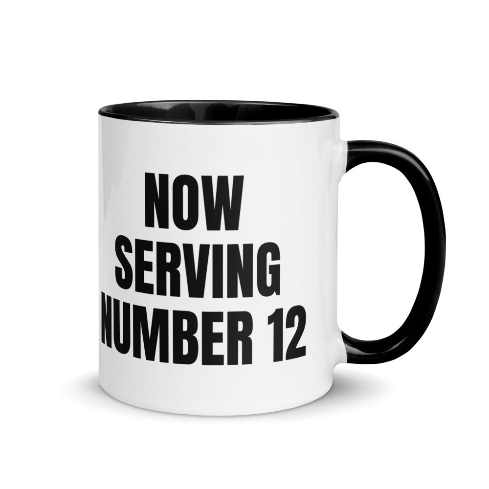 NOW SERVING NUMBER 12 two-tone mug, black