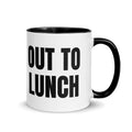 OUT TO LUNCH two-tone mug, black
