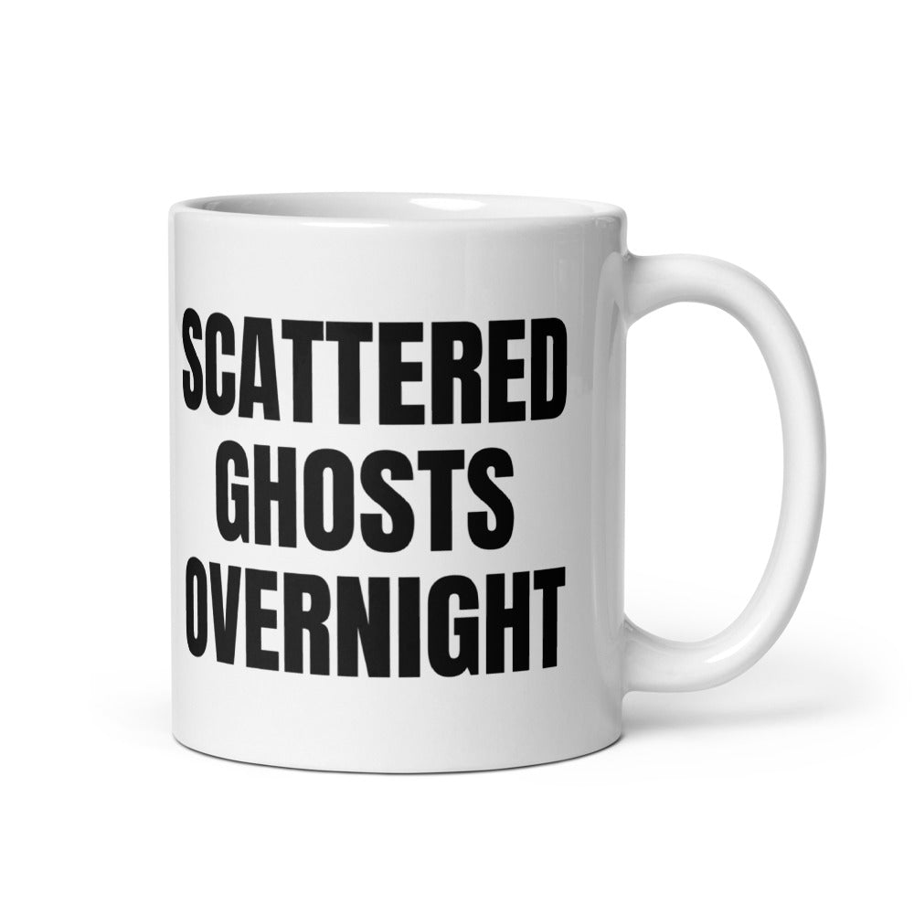 SCATTERED GHOSTS OVERNIGHT mug, white