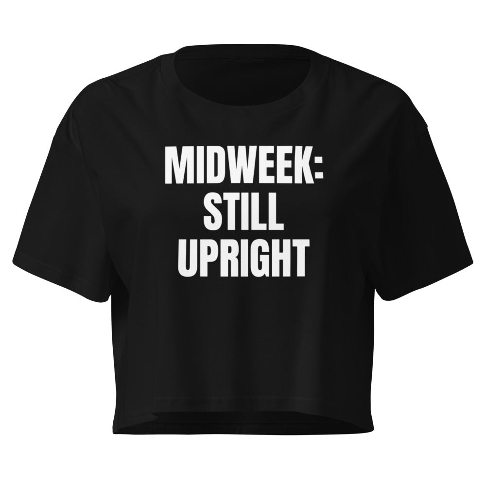 MIDWEEK: STILL UPRIGHT crop top, black