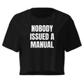 NOBODY ISSUED A MANUAL crop top, black