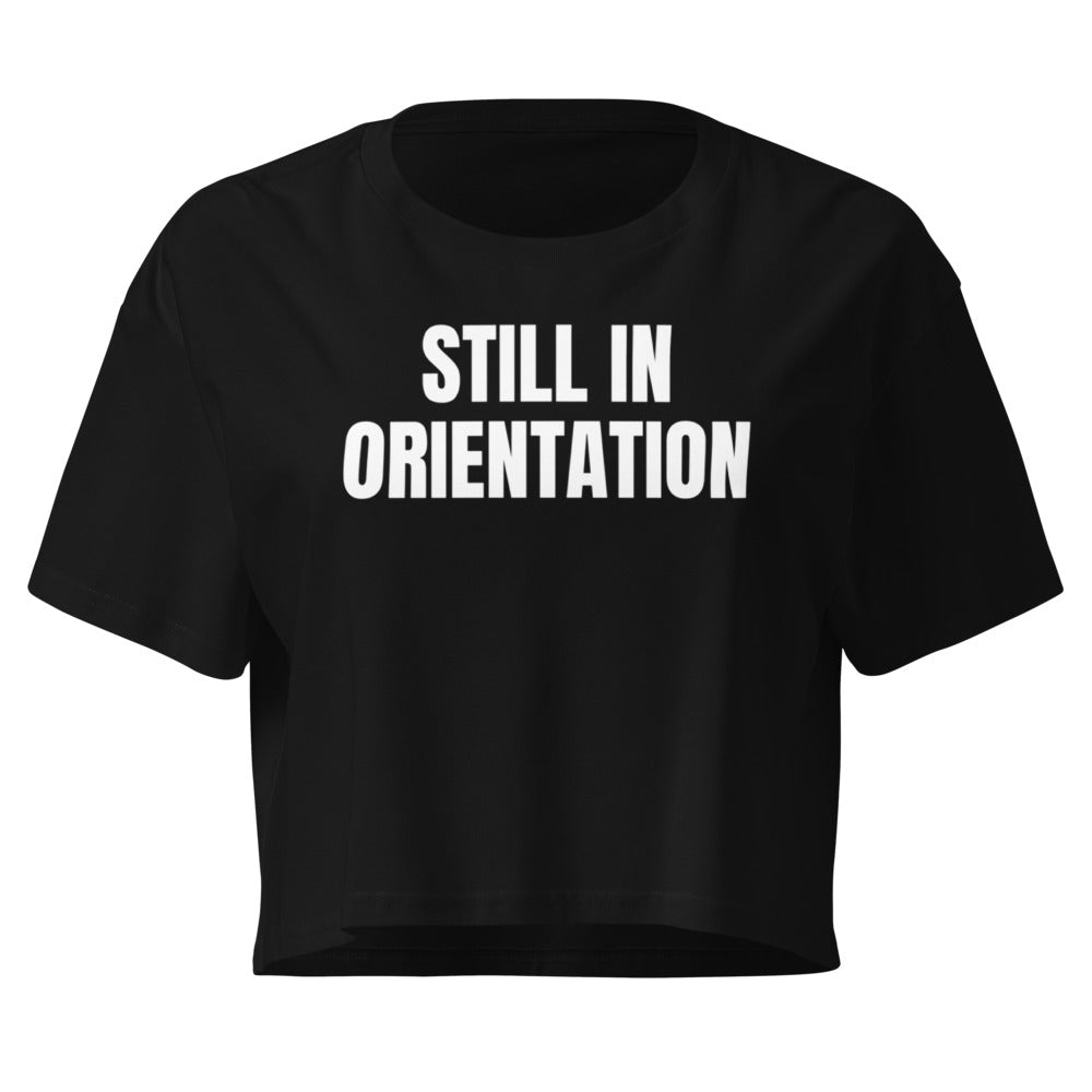 STILL IN ORIENTATION crop top, black