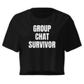 GROUP CHAT SURVIVOR crop top, black