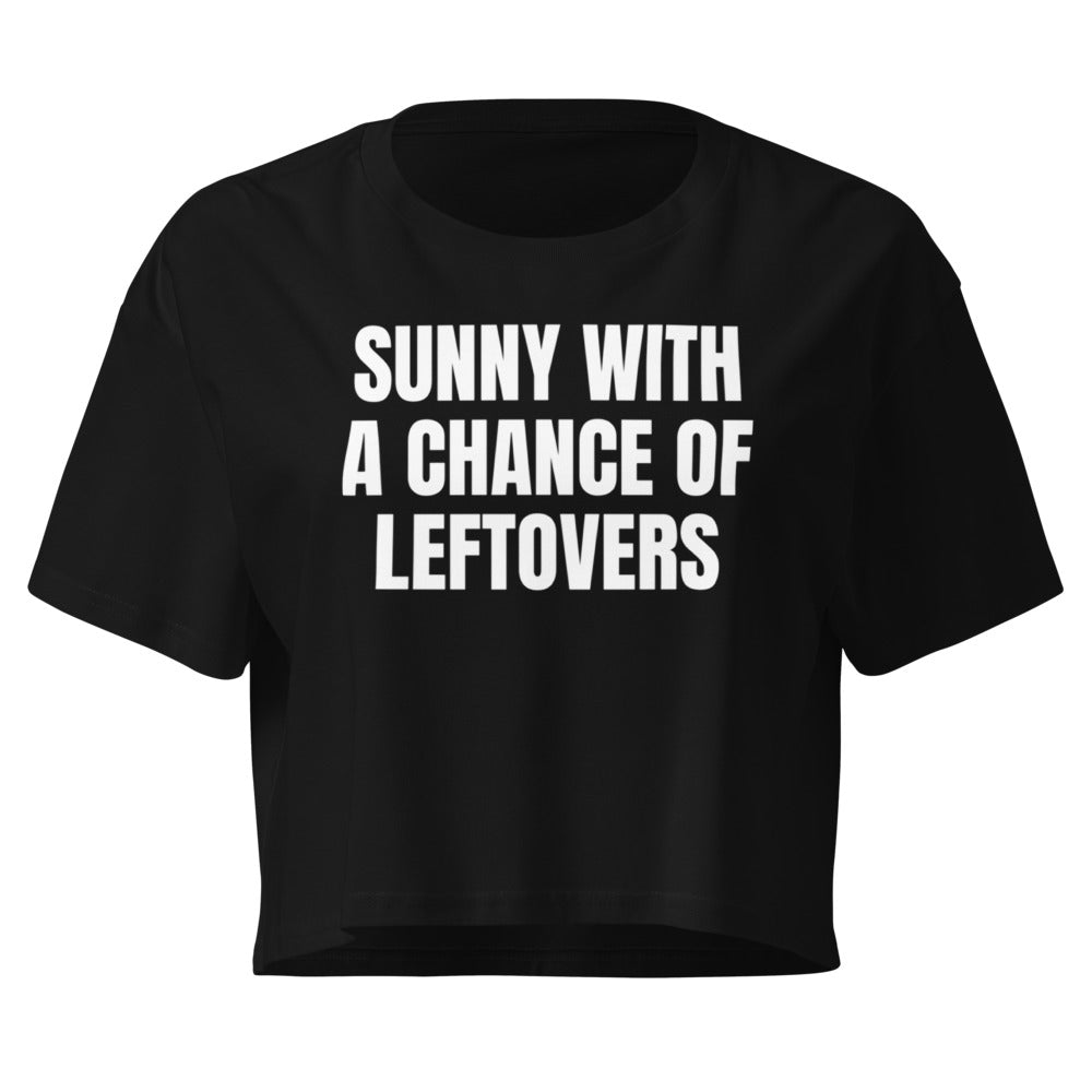 SUNNY WITH A CHANCE OF LEFTOVERS crop top, black