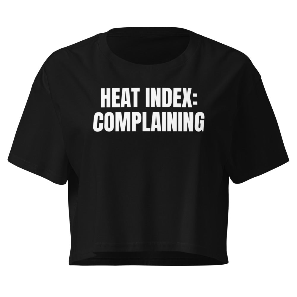 HEAT INDEX: COMPLAINING crop top, black