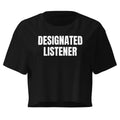 DESIGNATED LISTENER crop top, black