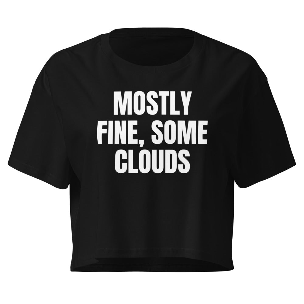 MOSTLY FINE, SOME CLOUDS crop top, black