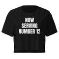 NOW SERVING NUMBER 12 crop top, black