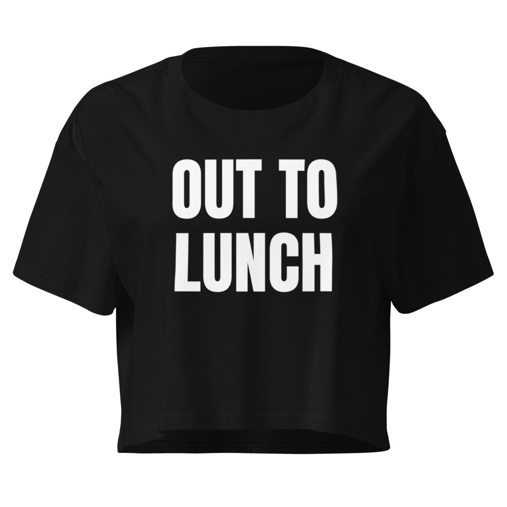 OUT TO LUNCH crop top, black