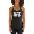 DRESSED AS SOMEONE WHO'S TIRED racerback tank, vintage black