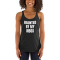 HAUNTED BY MY INBOX racerback tank, vintage black