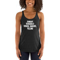 SUNDAY SCHEDULE: COUCH, SNACKS, YELLING racerback tank, vintage black