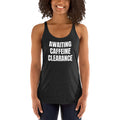 AWAITING CAFFEINE CLEARANCE racerback tank, vintage black