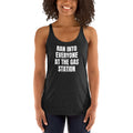 RAN INTO EVERYONE AT THE GAS STATION racerback tank, vintage black
