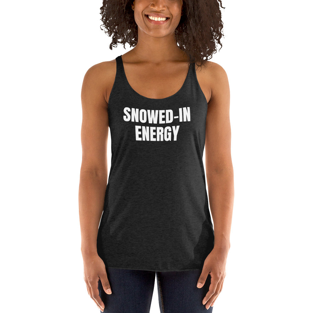 SNOWED-IN ENERGY racerback tank, vintage black