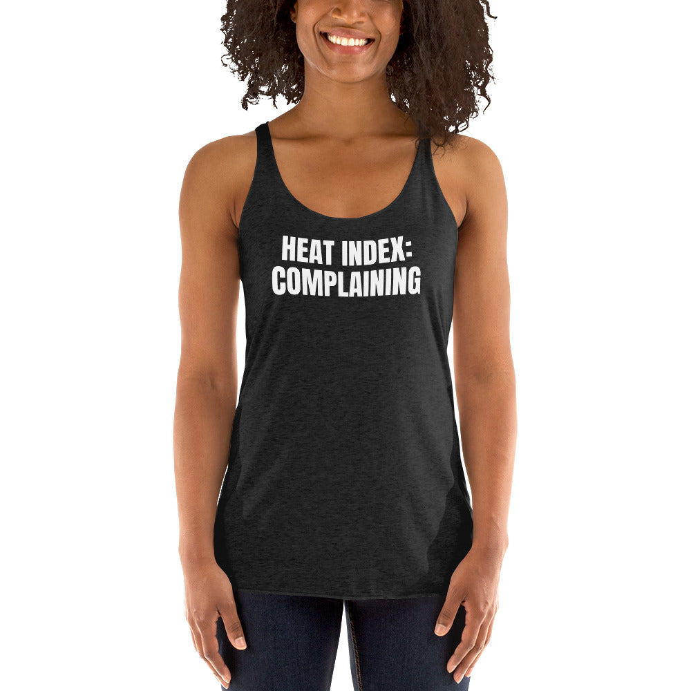 HEAT INDEX: COMPLAINING racerback tank, vintage black