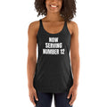 NOW SERVING NUMBER 12 racerback tank, vintage black