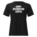CANDY DISTRIBUTION CENTER women's relaxed tee, black