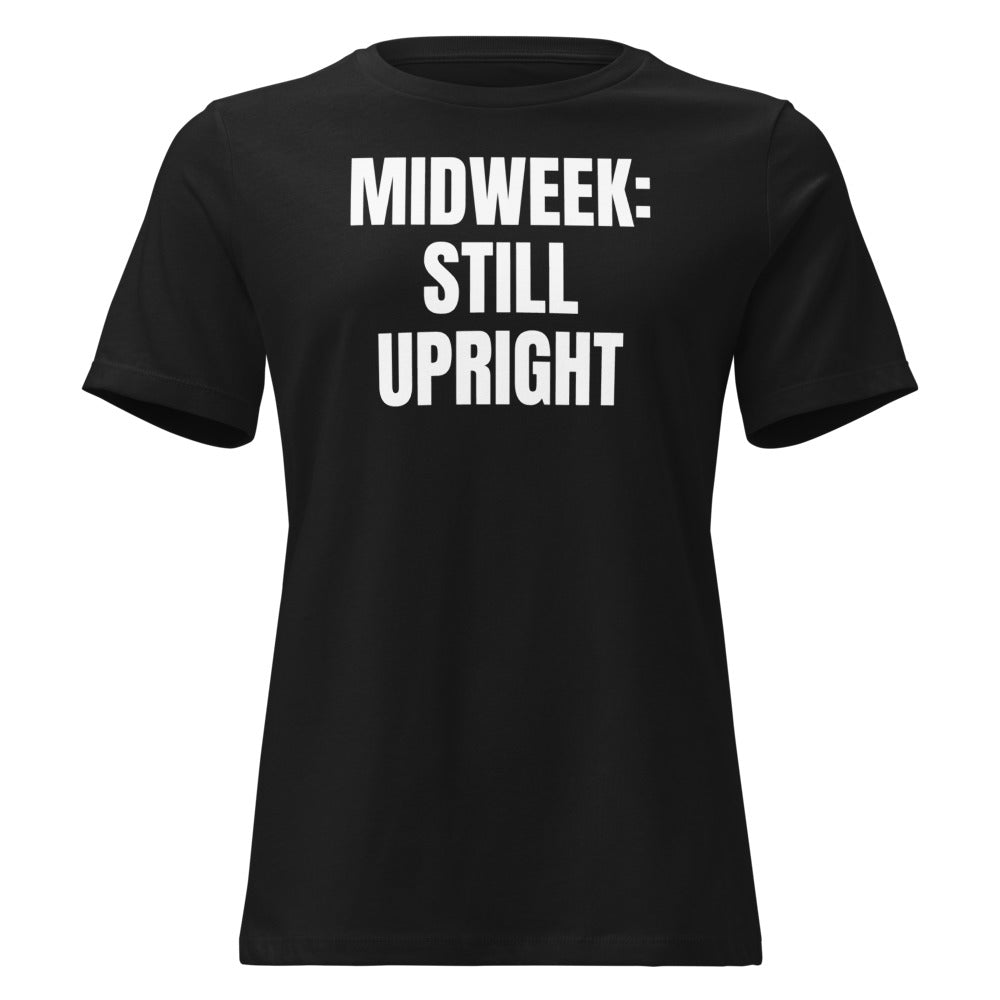 MIDWEEK: STILL UPRIGHT women's relaxed tee, black