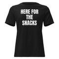 HERE FOR THE SNACKS women's relaxed tee, black