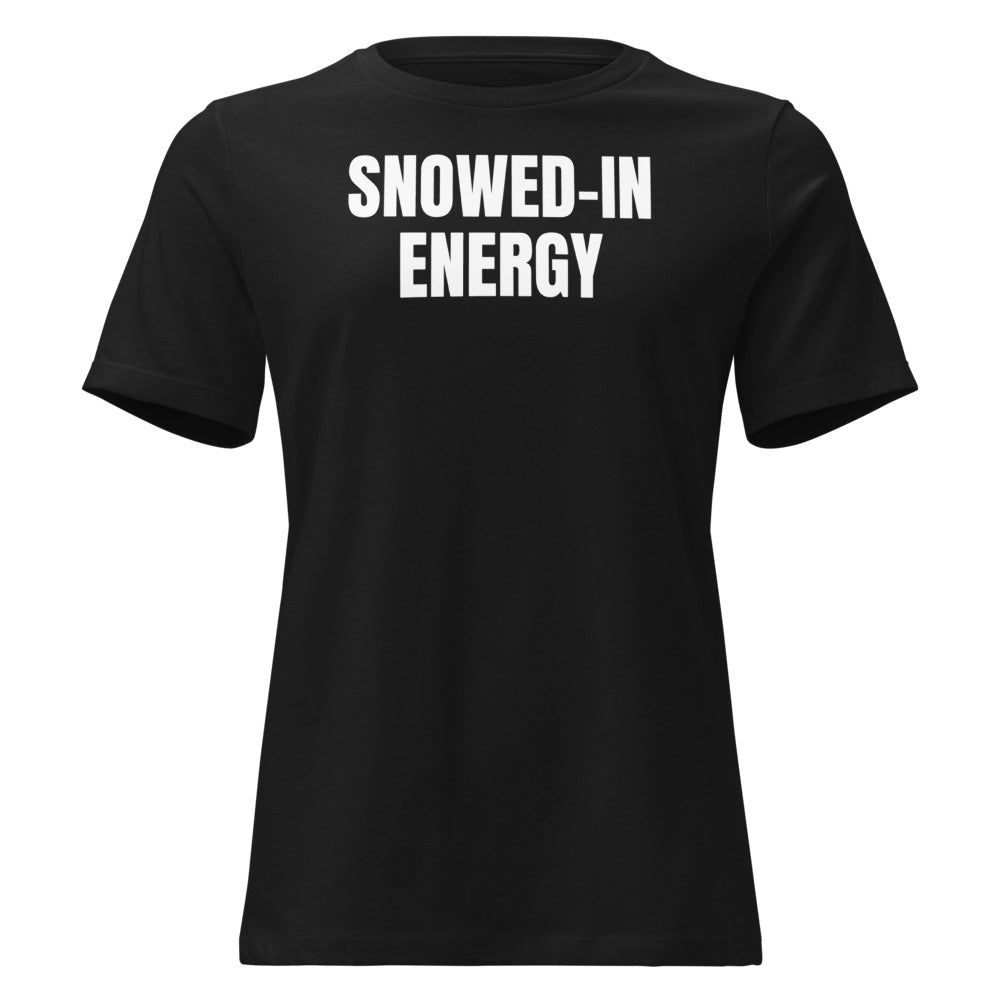 SNOWED-IN ENERGY women's relaxed tee, black