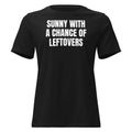 SUNNY WITH A CHANCE OF LEFTOVERS women's relaxed tee, black