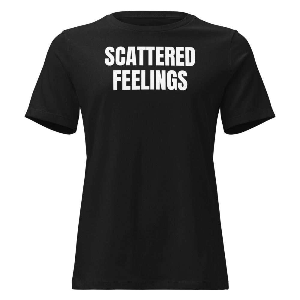 SCATTERED FEELINGS women's relaxed tee, black
