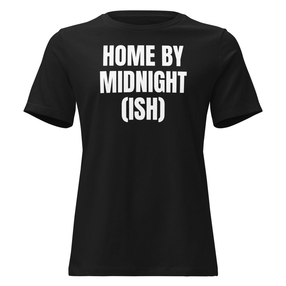 HOME BY MIDNIGHT (ISH) women's relaxed tee, black