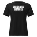 DESIGNATED LISTENER women's relaxed tee, black