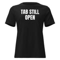 TAB STILL OPEN women's relaxed tee, black